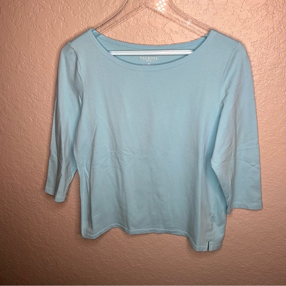 Blue Talbots 3 Quarter Inch Blouse - Picture 2 of 5